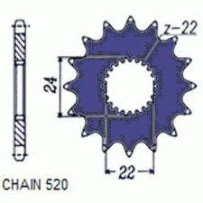 SunStar SUNF375-17 első lánckerék Sunstar Erőátviteli alkatrészek Láncok, lánckerekek, láncszettek Első lánckerekek egyéb motorkerékpár alkatrész