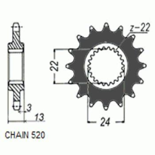 SunStar SUNF377-17 első lánckerék Sunstar Erőátviteli alkatrész Lánc, lánckerék, láncszett Első lánckerék egyéb motorkerékpár alkatrész