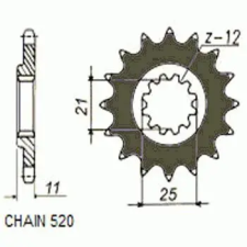 SunStar SUNF383-14 első lánckerék Sunstar Erőátviteli alkatrészek Láncok, lánckerekek, láncszettek Első lánckerekek egyéb motorkerékpár alkatrész