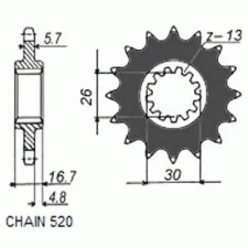 SunStar SUNF392-15 első lánckerék Sunstar  Erőátviteli alkatrészek Láncok, lánckerekek, láncszettek Első lánckerekek egyéb motorkerékpár alkatrész