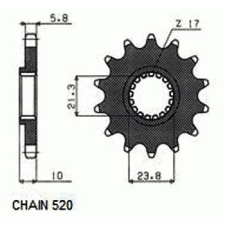 SunStar SUNF3A3-15 első lánckerék Sunstar Erőátviteli alkatrész Lánc, lánckerék, láncszett Első lánckerék egyéb motorkerékpár alkatrész