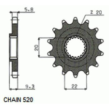 SunStar SUNF3B0-13 meghajtó lánckerék Sunstar Erőátviteli alkatrész Lánc, lánckerék, láncszett Első lánckerék egyéb motorkerékpár alkatrész