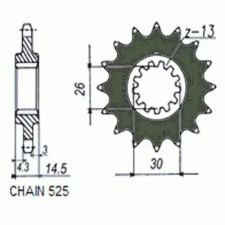 SunStar SUNF410-17 meghajtó lánckerék Sunstar  Erőátviteli alkatrészek Láncok, lánckerekek, láncszettek Első lánckerekek egyéb motorkerékpár alkatrész
