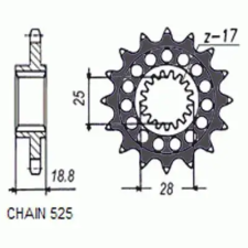 SunStar SUNF422-17 Első lánckerék Sunstar Erőátviteli alkatrészek Láncok, lánckerekek, láncszettek Első lánckerekek egyéb motorkerékpár alkatrész