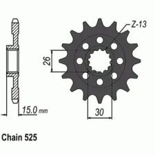 SunStar SUNF432-17 első lánckerék Sunstar Erőátviteli alkatrészek Láncok, lánckerekek, láncszettek Első lánckerekek egyéb motorkerékpár alkatrész
