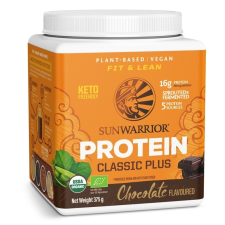 Sunwarrior Classic Plus Organic Protein, csokoládé, BIO, 375 g Étrend-kiegészítő vitamin és táplálékkiegészítő