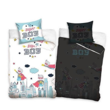  Super Boy világítós 2 részes ágyneműhuzat (100% pamut) lakástextília