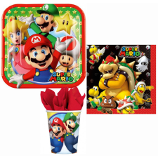 Super Mario party szett 36 db-os 18 cm-es tányérral party kellék