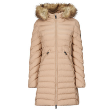 Superdry Steppelt kabátok FUJI HOODED MID FAUSSE FOURRURE Bézs DE 40