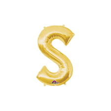 SuperShape - arany színű S betű fólia lufi party kellék