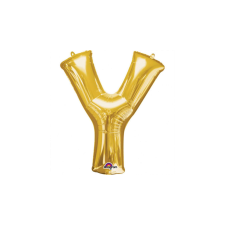 SuperShape - arany színű Y betű fólia lufi party kellék