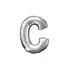 SuperShape - ezüst színű C betű fólia lufi party kellék
