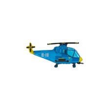 SuperShape - kék helikopter fólia lufi party kellék