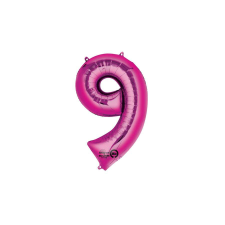 SuperShape - pink 9-es szám fólia lufi party kellék