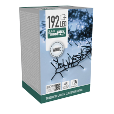  Sűrű fényfüzér 192 LED-es időzítős programos adapteres hideg dekorációs kellék