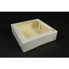 Süteményes doboz ablakos 17x17x5cm karácsonyi dekoráció