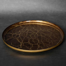  Suzi dekoratív műüveg tál Arany/barna 33x2 cm dekoráció