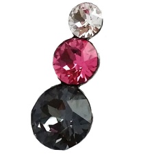  Swanis kristályos hóember bedugós fülbevaló 13 mm - 3 színű fülbevaló