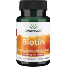 Swanson Biotin 5000mcg (B7-vitamin) 100 kapszula vitamin és táplálékkiegészítő