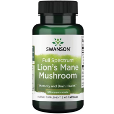 Swanson Lion&#039;s Mane Mushrom (Süngomba) 60 kapszula vitamin és táplálékkiegészítő