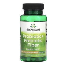Swanson Probiotic + Prebiotikus rost, probiotikumok és prebiotikumok, 60 db növényi kapszula vitamin és táplálékkiegészítő