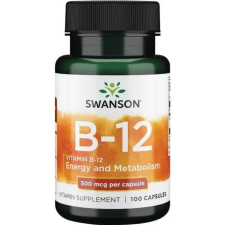 Swanson Swanson B12 vitamin 500mcg 100 kapszula Kobalamin vitamin és táplálékkiegészítő