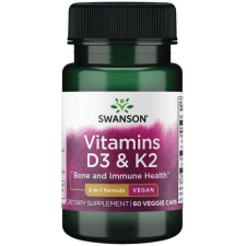 Swanson Swanson D3 + K2  vitaminok / 60 db növényi (vegán) kapszula vitamin és táplálékkiegészítő