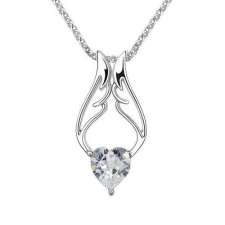 Swarovski Angyalszárny - szív nyaklánc fehérarany bevonattal, áttetsző ausztriai kristállyal ( 0432.) nyaklánc