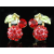 Swarovski Arannyal bevont piros cseresznye fülbevaló Swarovski kristályokkal (0526.)