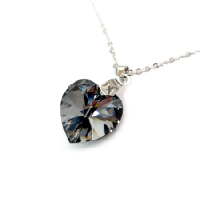 Swarovski fazettált szürke színű Szív medál nyaklánccal medál