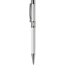 Swarovski Golyóstoll, fehér, középen fehér SWAROVSKI® kristállyal töltve, 14cm, ART CRYSTELLA® toll