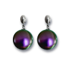  Swarovski gyöngy ezüst fülbevaló - irizáló lila