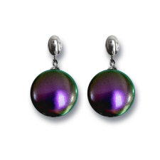 Swarovski gyöngy ezüst fülbevaló - irizáló lila fülbevaló
