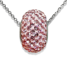 Swarovski kristályos ezüst nyaklánc- halvány rózsaszín nyaklánc