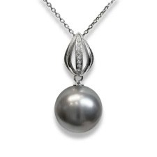 Swarovski Swarovski - Szürke Gyöngy Ezüst Nyaklánc - Kristályokkal nyaklánc