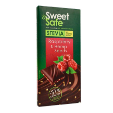 Sweet And Safe Sweet&amp;safe étcsoki málnával,kenderrel,steviával 90 g reform élelmiszer
