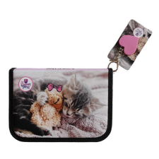  Sweet Pets cicás kihajthatós tolltartó - 1 klapnis - töltött tolltartó