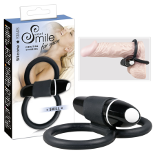 Sweet Smile SMILE Skill - vibro pénisz- és heregyűrű (fekete) péniszgyűrű
