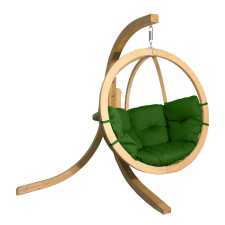 SwingPod Függőfotel állvánnyal, SwingPod prémium függőkosár, zöld párnával kerti bútor