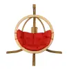  SwingPod prémium függőfotel, állvánnyal, piros párnával, 120x120cm