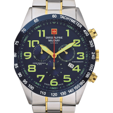 Swiss Alpine Military 7047.9145 Chronograph Mens Watch 45mm 10ATM, karóra