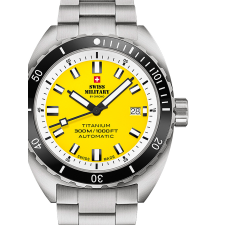 Swiss Military SMA34100.05 Diver Titanium Automatic Mens Watch 42mm 30ATM, karóra