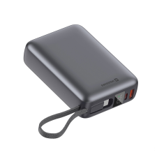 Swissten 20000 mAh 45 W integrált USB-C kábellel - asztroezüst power bank