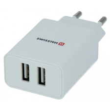 Swissten 22034000BOX 2xUSB-A Hálózati Töltő Adapter 10W - Fehér (22034000BOX) mobiltelefon kellék