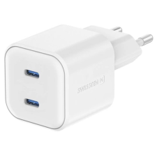 Swissten 22071510 2xUSB-C Hálózati Töltő Adapter 20W - Fehér (22070500) mobiltelefon kellék