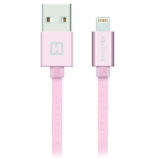 Swissten 71523305 USB-A apa - Lightning apa Adat- és töltőkábel 2m - Rózsaszín (71523305) kábel és adapter