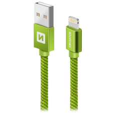 Swissten 71523307 USB-A apa - Lightning apa Adat- és töltőkábel 2m - Zöld (71523307) kábel és adapter