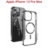 Swissten Clear Jelly MagStick Metallic iPhone 13 Pro Max fekete tok (36500105)