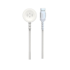 Swissten fonott mágneses kábel Apple Watch-hoz fém, USB-A 1,2 m fehér