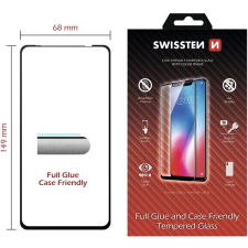 Swissten Full Glue Huawei NOVA 5T 3D üvegfólia - fekete mobiltelefon kellék